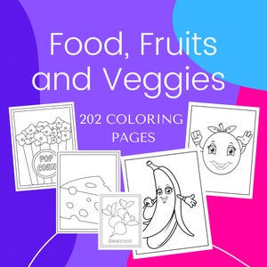 Food, Fruits and Vegetables 202 Printable Coloring Pages (Donuts, Pickles, Cupcakes)