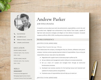 Resume Template, Professional Modern Resume Template for Pages, Word & Google Docs, Clean Modern Executive Resume Template, CV Template CV19