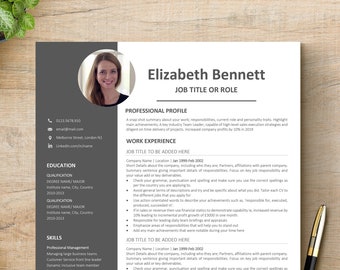 Resume Template, Professional Modern Resume Template for Pages, Word & Google Docs, Clean Modern Executive Resume Template, CV Template CV02