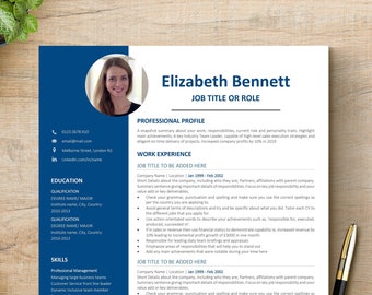 Resume Template, Professional Modern Resume Template for Pages, Word & Google Docs, Clean Modern Executive Resume Template, CV Template CV04