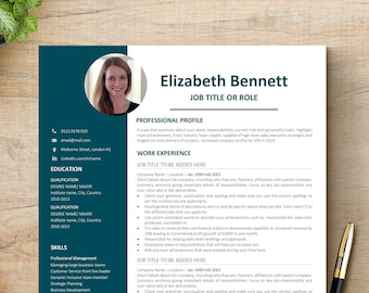 Resume Template, Professional Modern Resume Template for Pages, Word & Google Docs, Clean Modern Executive Resume Template, CV Template,CV03