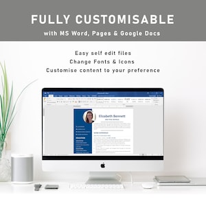 Resume Template, Professional Modern Resume Template for Pages, Word & Google Docs, Clean Modern Executive Resume Template, CV Template CV04 image 6
