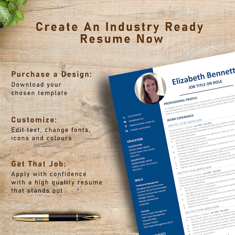 Resume Template, Professional Modern Resume Template for Pages, Word & Google Docs, Clean Modern Executive Resume Template, CV Template CV04 image 10