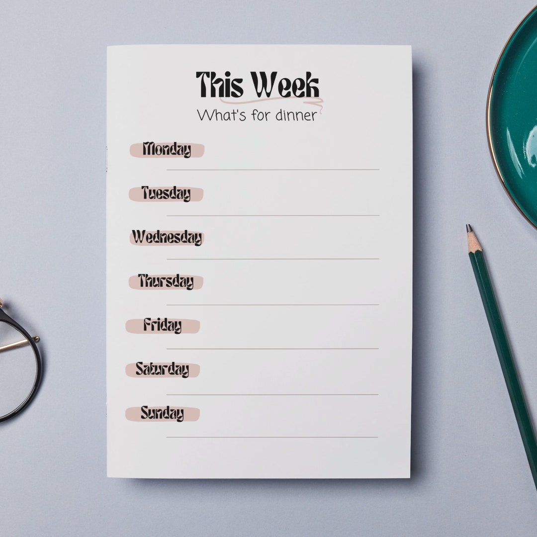 Weekly Digital Meal Planner | Easy Meal Plan - Etsy