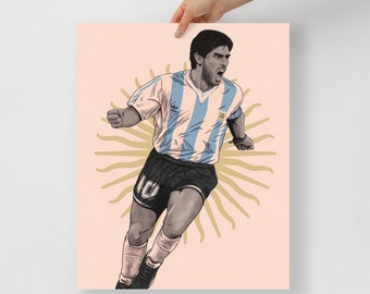 Impression illustrative de l'artiste Maradona, cadeau de football, affiche de sport, affiche de joueur de football.