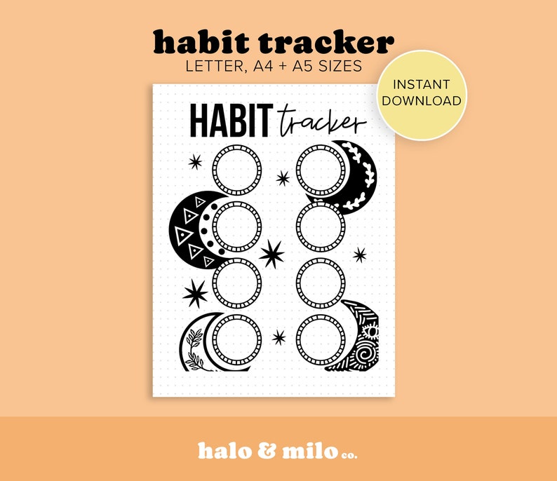 Habit Tracker Bullet Journal Template Printable Bullet - Etsy