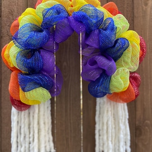 Rainbow mesh wreath/wall decor