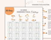 Guided morning Yoga Sequence Printable Chart | Morning Yoga Routine PDF | Yago habit tracker morning routine printable