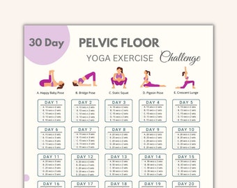 Pelvic Floor Exercise Challenge | Instant Download Pelvic Floor Muscle Workout | Digital Fitness Challenge | Printable Exercise Planner