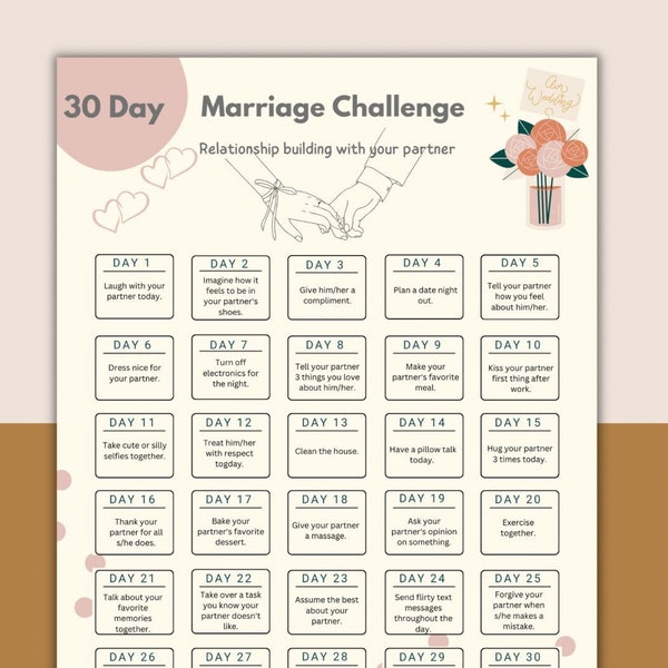 30 Day Marriage Challenge | 30 Days to a Stronger Marriage | Relationship Building Tips | Be a Better Wife Husband