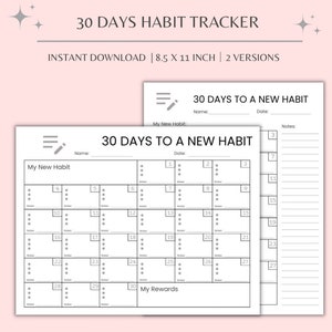30 Days Habit Planner | Habit Tracker | Planner | Habit Planner