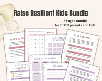 How to raise resilient kids bundle printable | Digital Guide | Kids goal setting to success | Parents guide