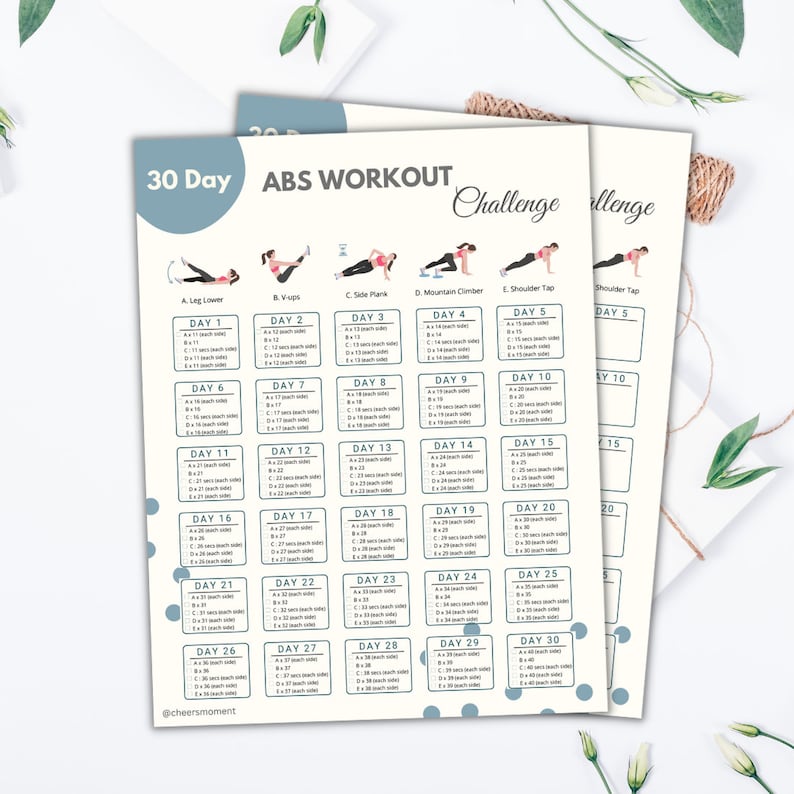 30 Day Abs Workout Challenge | Core Workout | Flat Belly | Home Workout ...