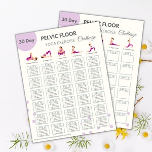 Pelvic Floor Exercise Challenge | Instant Download Pelvic Floor Muscle Workout | Digital Fitness Challenge | Printable Exercise Planner image 3