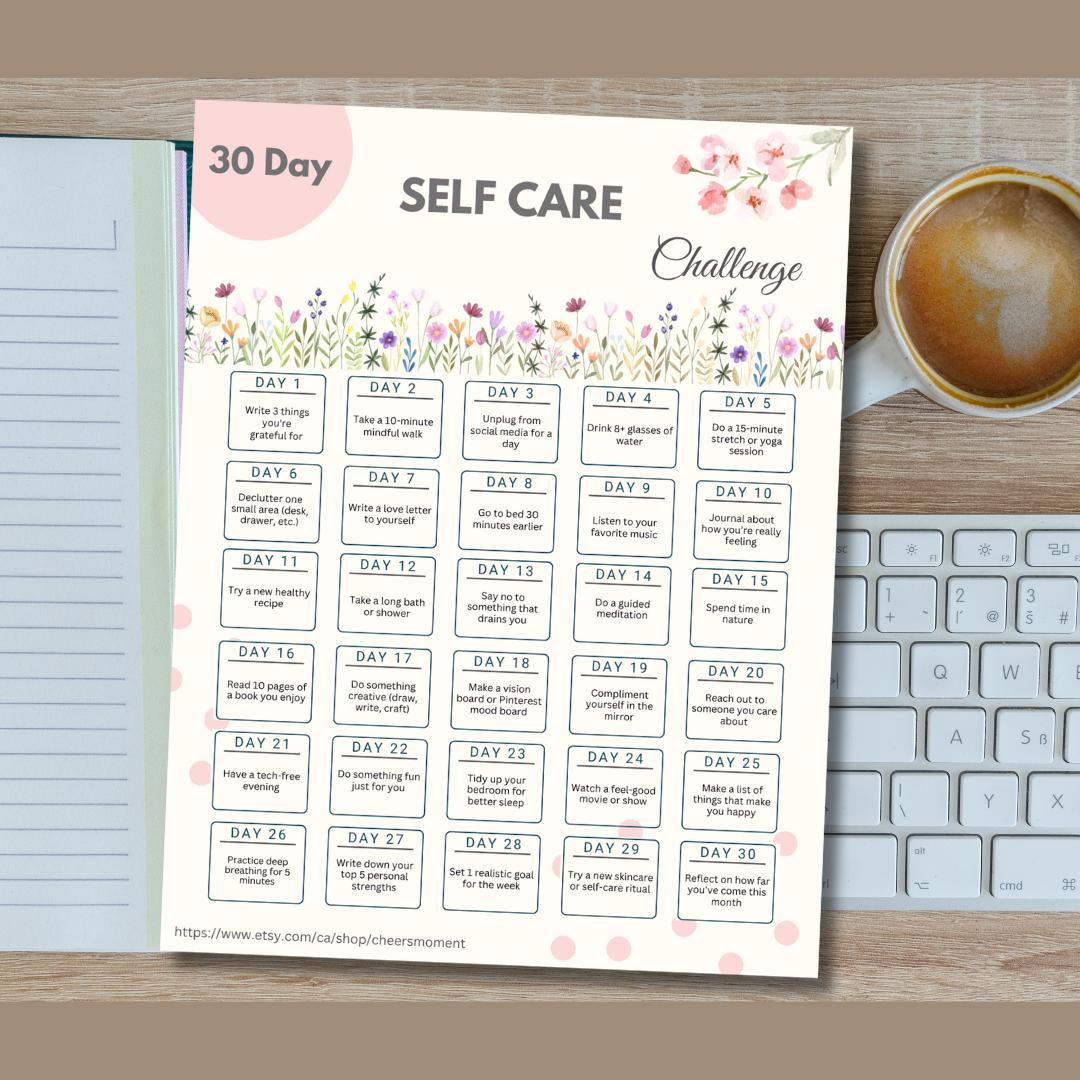 30 Day Self Care Challenge Printable: Self-love Planner (PDF) - Etsy