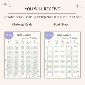 30 Day Butt and Leg Workout Challenge Printable | Butt Lift | Lean Leg ...