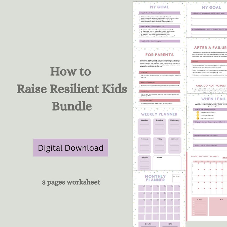 How to Raise Resilient Kids Bundle Printable | Digital Guide | Kids ...
