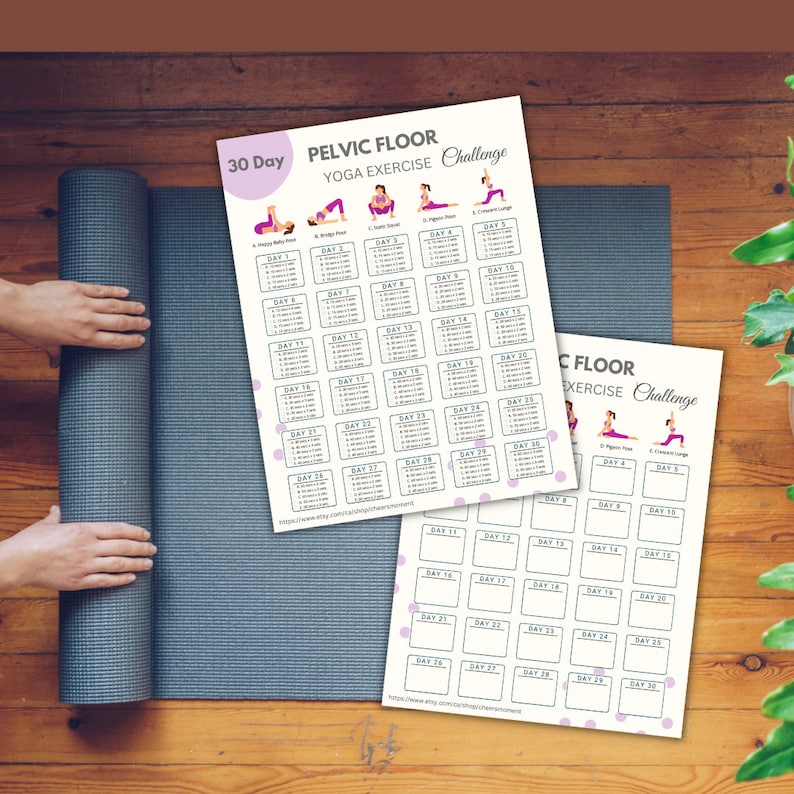 Pelvic Floor Exercise Challenge | Instant Download Pelvic Floor Muscle Workout | Digital Fitness Challenge | Printable Exercise Planner image 4