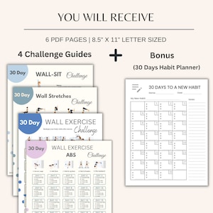 30 Day Wall Exercise Challenge Bundle | Digital Fitness Challenge ...