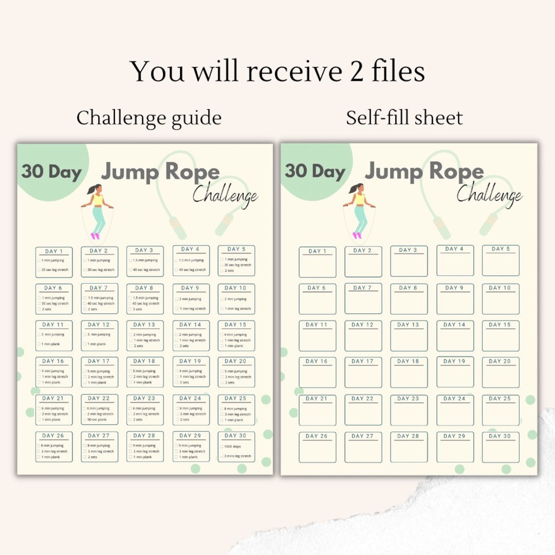 30 Day Jump Rope Challenge Digital Fitness Planner Body - Etsy Canada
