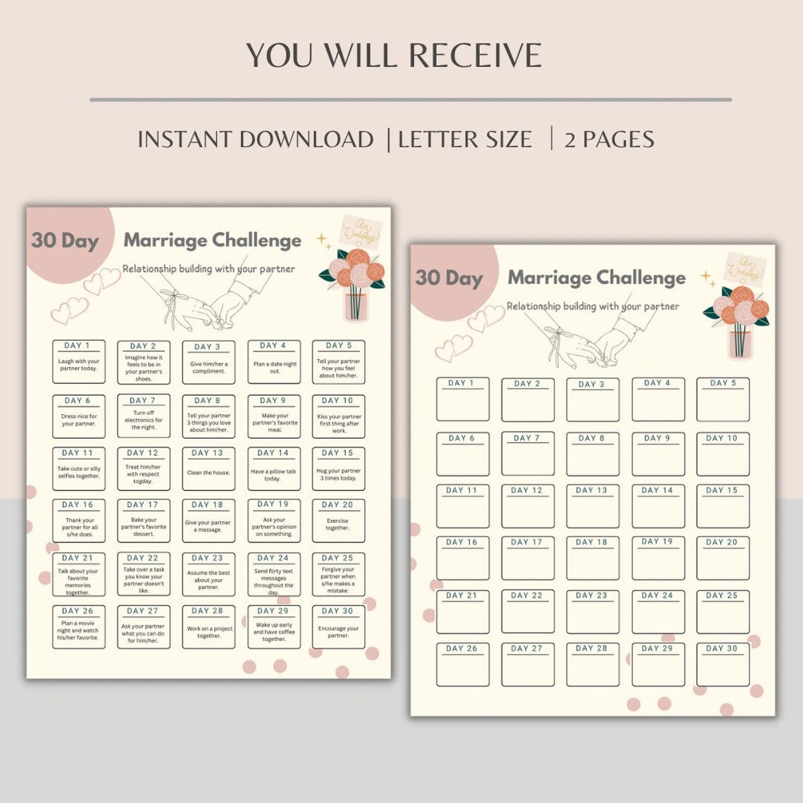 30 Day Marriage Challenge 30 Days to a Stronger Marriage Relationship