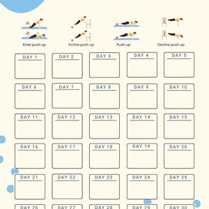 30 Day Push up Challenge | Push up Workout Digital | Workout Challenge ...