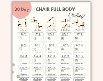 30-Day Chair Workout Challenge: Full Body Exercise Guide (Digital Download)