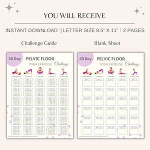 Pelvic Floor Exercise Challenge | Instant Download Pelvic Floor Muscle Workout | Digital Fitness Challenge | Printable Exercise Planner image 2
