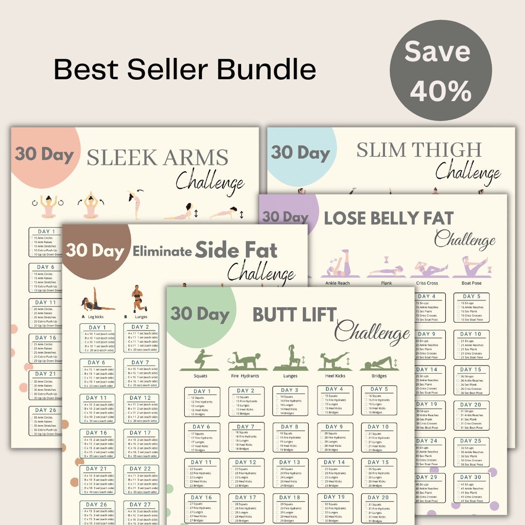 30 Day Challenge Bundle | Digital Fitness Challenge | Printable ...