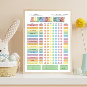 Kids Allowance Chart Printable | Editable Kids Chores Chart | Weekly Planner Kids | Canva Template Kids To Do List | Instant Download image 6