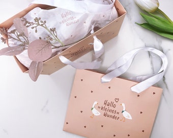 Gift Bag - Hello Little Miracle - Hearts - Gift Wrapping - Birth/Baptism