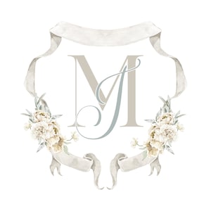Personalisiertes Hochzeitswappen, Aquarellhochzeitswappen, benutzerdefiniertes Hochzeitsmonogramm