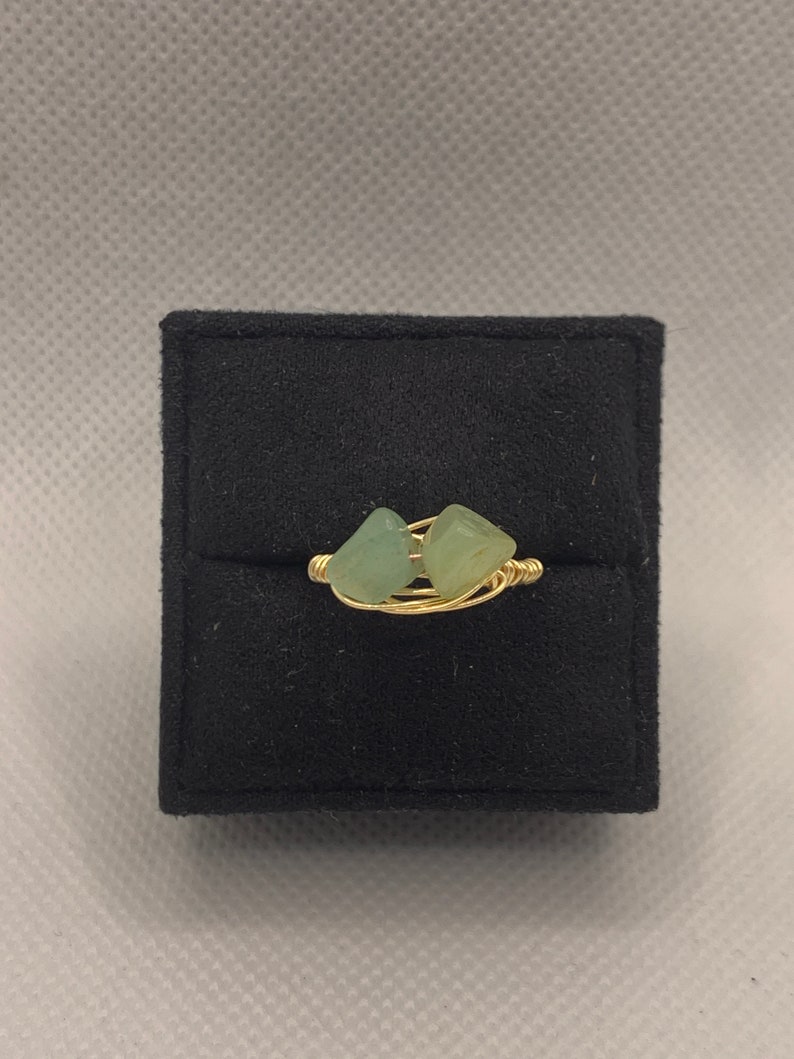 Green Double Crystal Ring