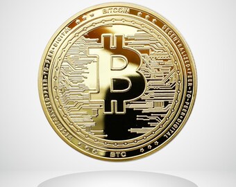 2018 Physical Commemorative Bitcoin 14K Gold Plated Copper Collection with Case 