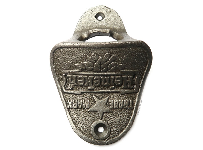 HEINEKEN Cast Iron Wall Mounted Bottle Opener Bar Gift Man Cave Lady