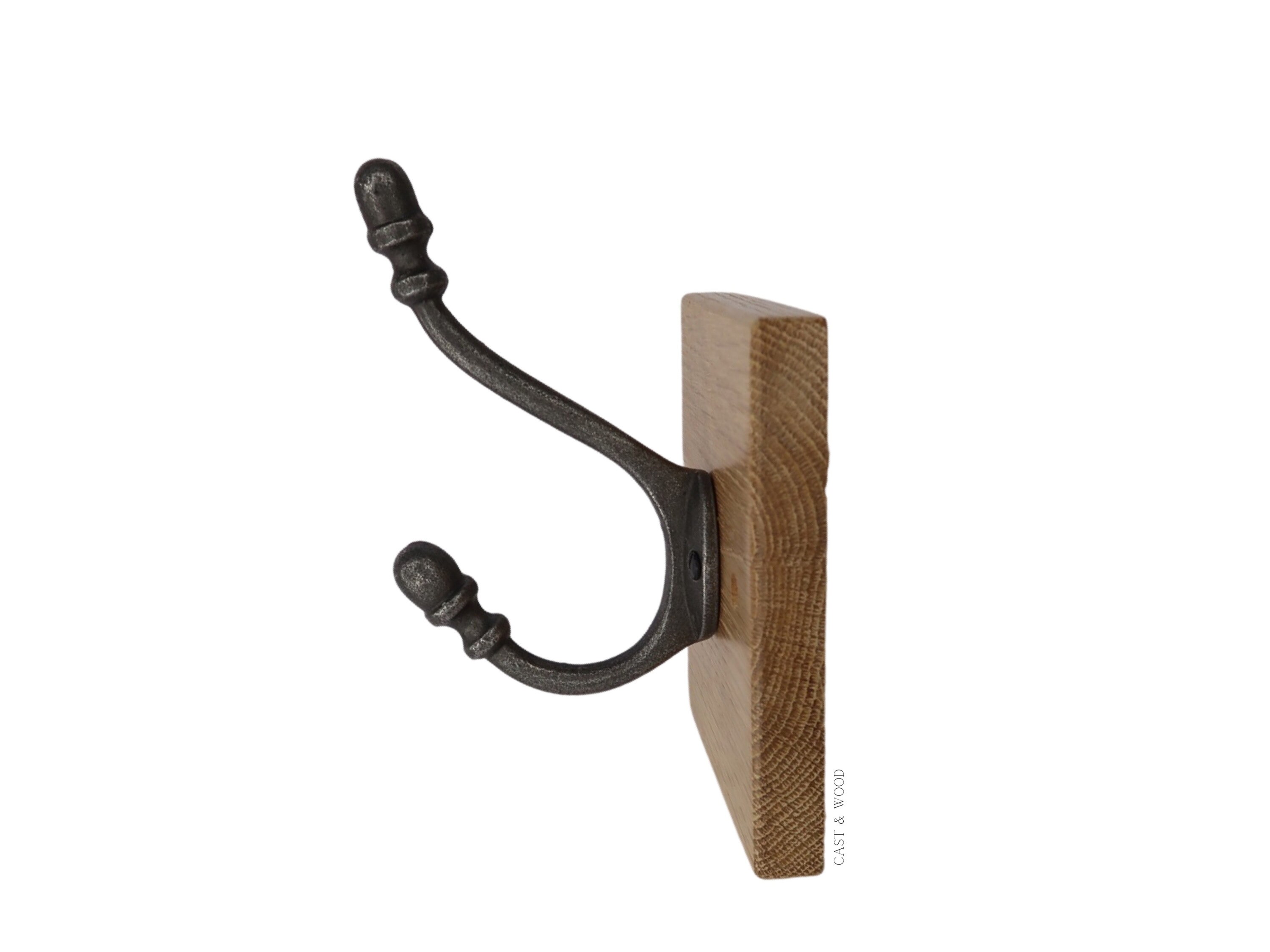 Coat Rack solid oak vintage retro style cast iron coat hooks handmade –  Niche Emporium