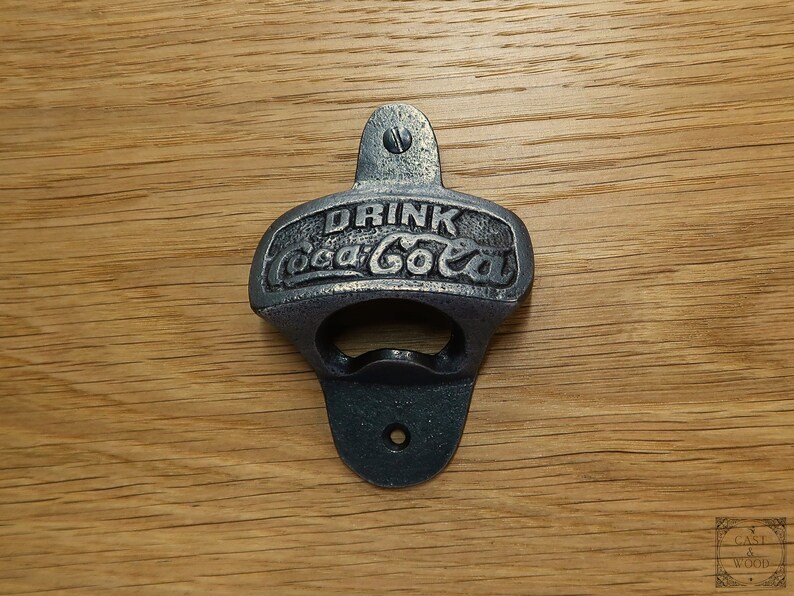 COCACOLA Coke Cast Iron Wall Mounted Bottle Opener Bar Gift Etsy