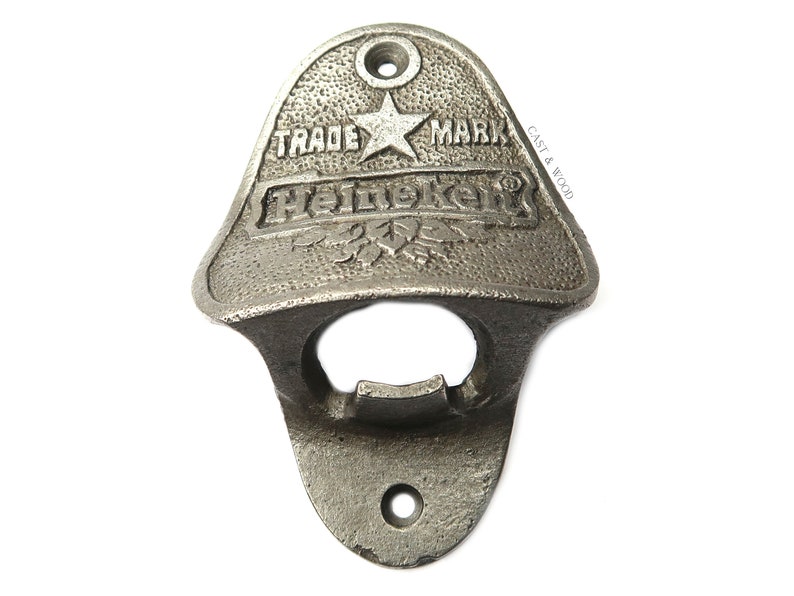 HEINEKEN Cast Iron Wall Mounted Bottle Opener Bar Gift Man Cave Lady