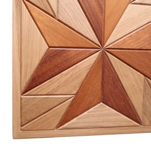 Handmade Wooden Wall Art 27cm X 27cm Hardwood Mix Geometric Triangle ...