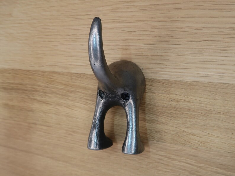 Dog Tail Coat Hook Antique Cast Iron Animal Lead Rustic Wall Hanger