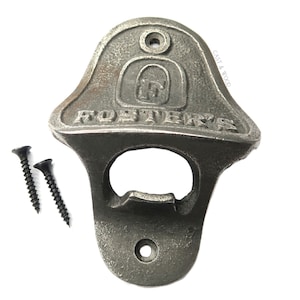 FOSTERS Cast Iron Wall Mounted Bottle Opener - Bar Gift - Man Cave - Lady Shed - Vintage Home Decor - Antique - Cast and Wood