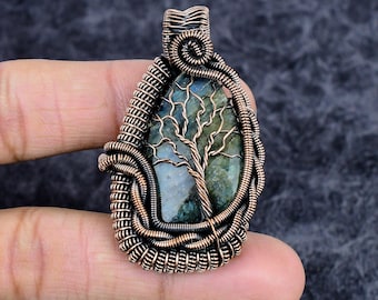 Tree of Life Labradorite Pendant Genuine Gemstone Copper wire Wrap Handmade Jewelry For Anniversary Gift