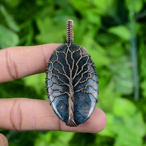 Tree Of Life - Moss Agate Pendant Copper Wrapped Pendant Moss Agate Gemstone Handmade Wrapped Bohemian Copper Jewelry Pendant For Gift PBC50