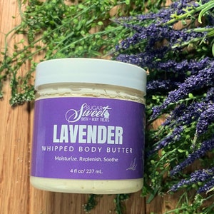 Lavender Deluxe Whipped Body Butter  | 4 Butter Blend | Non Greasy | Moisturizer I Shea Butter |  Self Care | Gifts for Her | Skincare