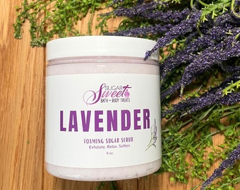 Lavender Foaming Sugar Scrub | Cleansing Exfoliant | Whipped Sugar Scrub | Gifts for Her  | Self Care | Skincare | Soap + Scrub | Fun