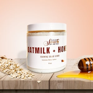 Oatmilk + Honey Foaming Scrub | Cleansing Exfoliant | Whipped Sugar Scrub | Gifts for Her  | Self Care | Skincare | Soap + Scrub | Fun