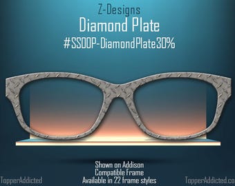 Diamond Plate Printed Topper on metal for Pair Eyewear Compatible Magnetic Top Frames