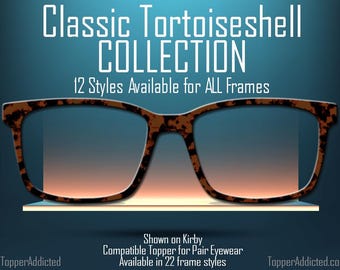 Classic Tortoiseshell Collection #3 – 12 Bold Tortoise Shell Styles – Metal Magnetic Toppers for Pair Eyewear - Daily Wear Toppers