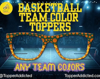 Basketball team color glasses toppers custom sports fan Pair toppers game day for Pair Eyewear any team colors available Team Mom Dad Fan