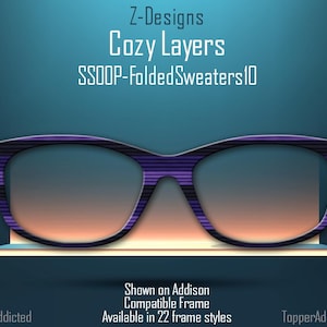 Cozy Layers of purples and blues, for Pair Eyewear Compatible Magnetic Toppers - All 22 Frame Styles Available in Metal or Acrylic